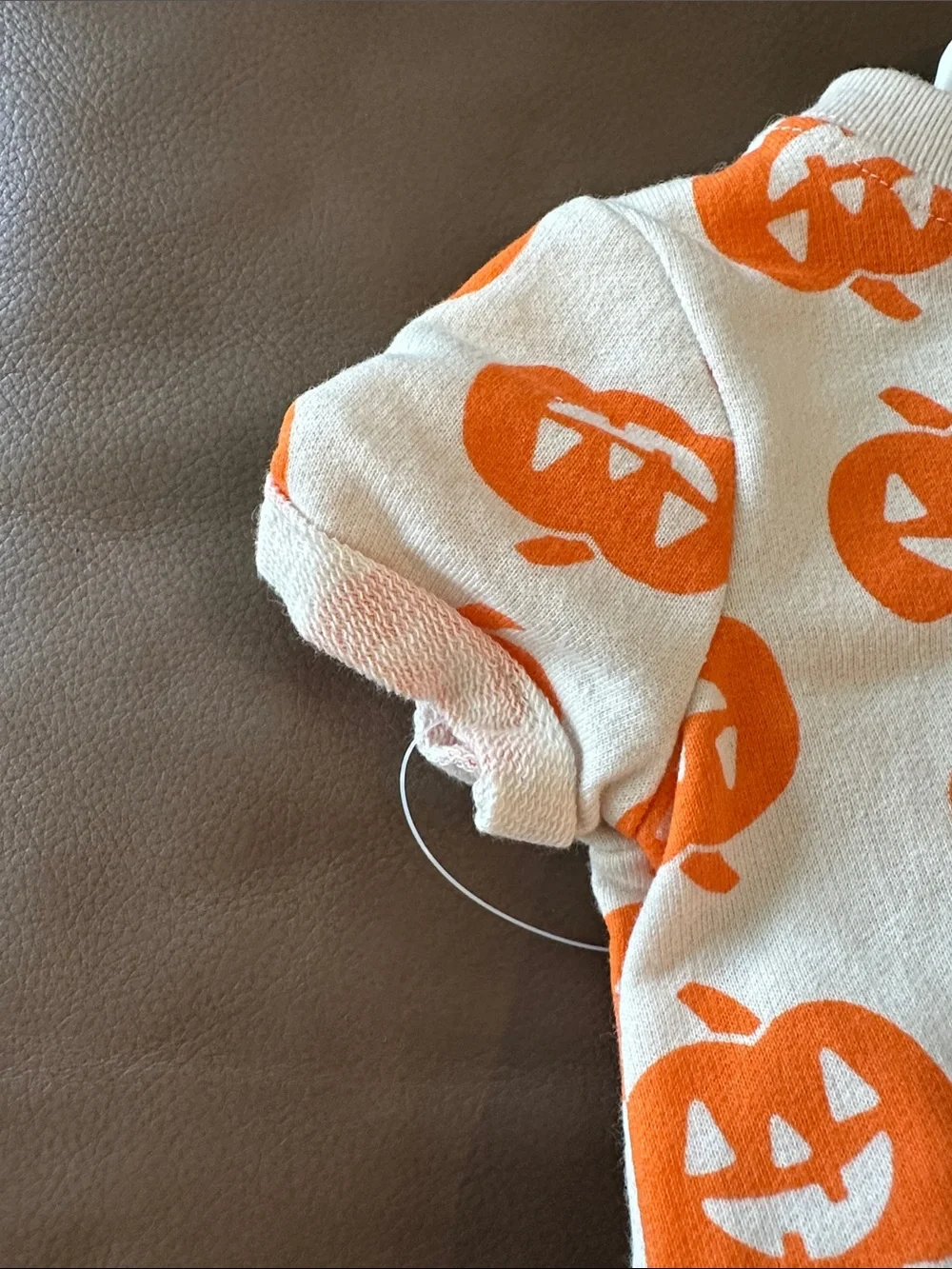 Cat & Jack Orange and White Pumpkin Footed Sleeper with Matching Bodysuit